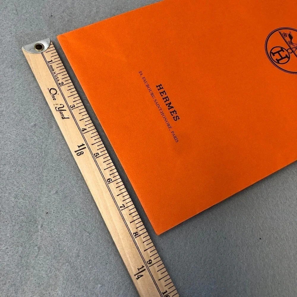 Hermes Authentic Orange‎ Paper Shopping Bag Gift Small Rectangle 16x8.5x3.75